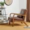 Glitzhome® Mid-Century Faux Leather Accent Chair